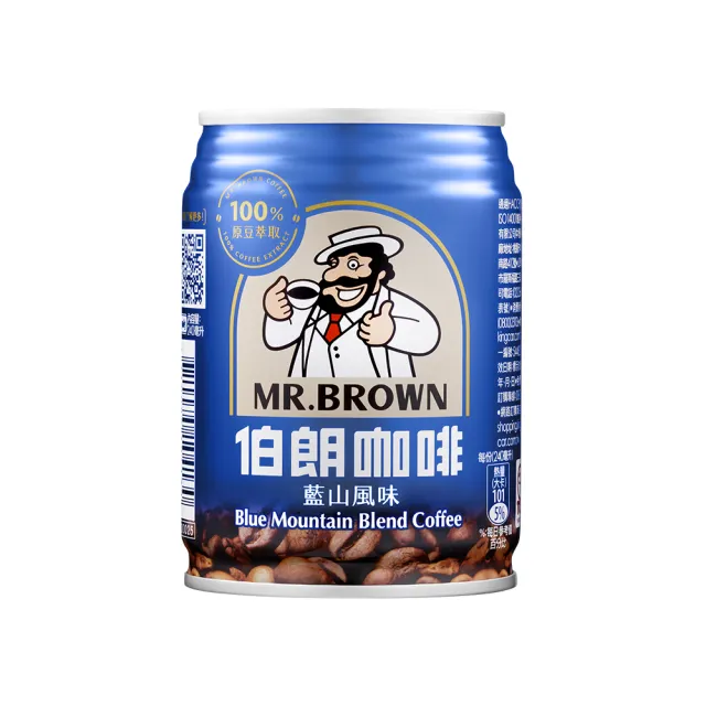 【金車/伯朗】藍山風味咖啡240mlx24入/箱(有糖 )