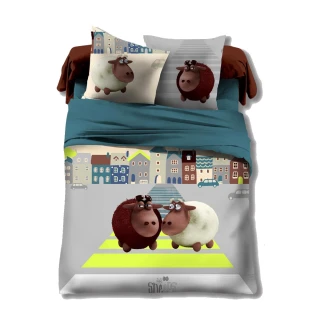 【SHEEPS】《瞌睡羊》精梳棉加大雙人床包被套四件組(5款)