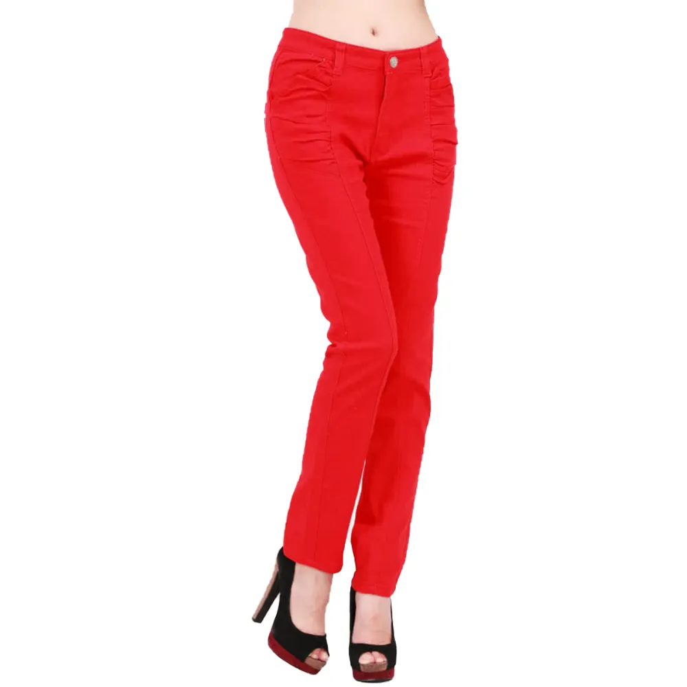 【RH】中腰原色紅3D剪裁牛仔褲(年前大促銷.售完為止)