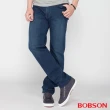 【BOBSON】男款高腰膠原蛋白彈性直筒褲(藍1791-53)