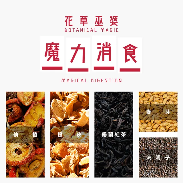 【花草巫婆】冬茶 魔力消食三角立體茶包7.05gx12入(斯里蘭卡紅茶、仙楂、麥芽、橙皮、決明子)