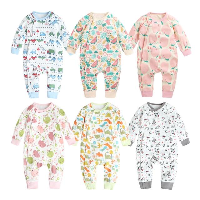 【BABY童衣】居家系列 純棉側開睡衣型爬服 35041(共7色)
