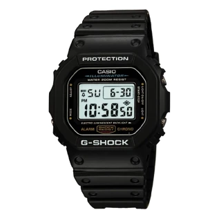 【CASIO 卡西歐】學生錶 G-SHOCK 經典DW-5600系列電子手錶-黑/42mm(DW-5600E-1)
