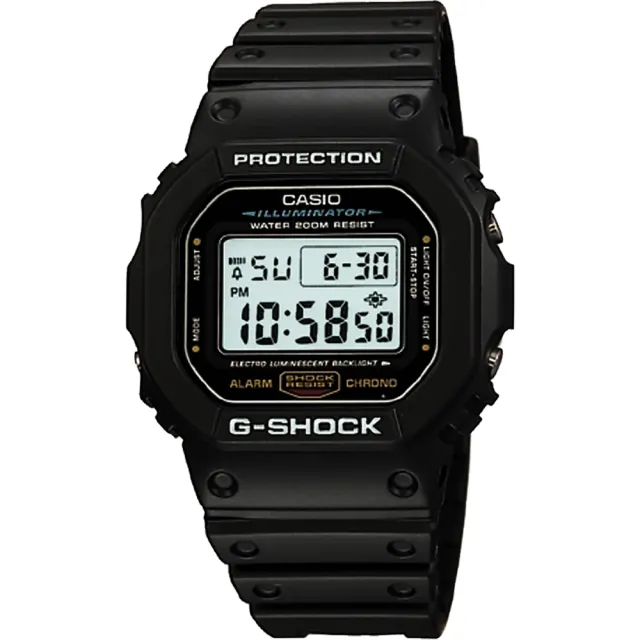 CASIO 卡西歐】學生錶G-SHOCK 經典DW-5600系列電子手錶-黑/42mm 女王節