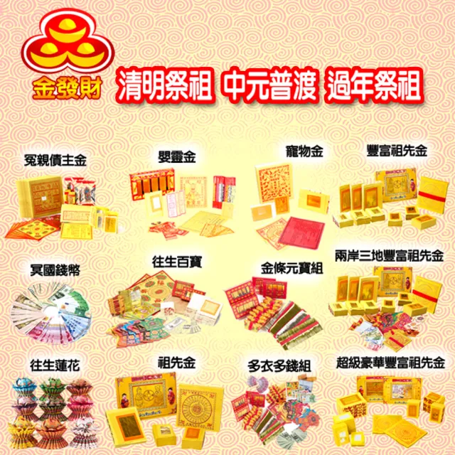 【金發財金紙】註生娘娘金 -4 入組(求子法寶系列-金紙)