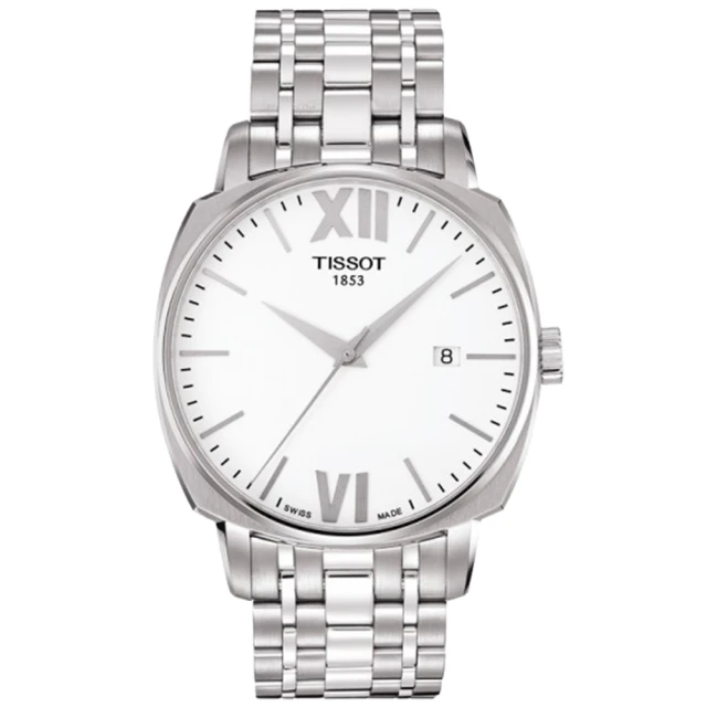 【TISSOT】T-Lord 都會紳士機械錶-銀/40mm 送行動電源(T0595071101800)