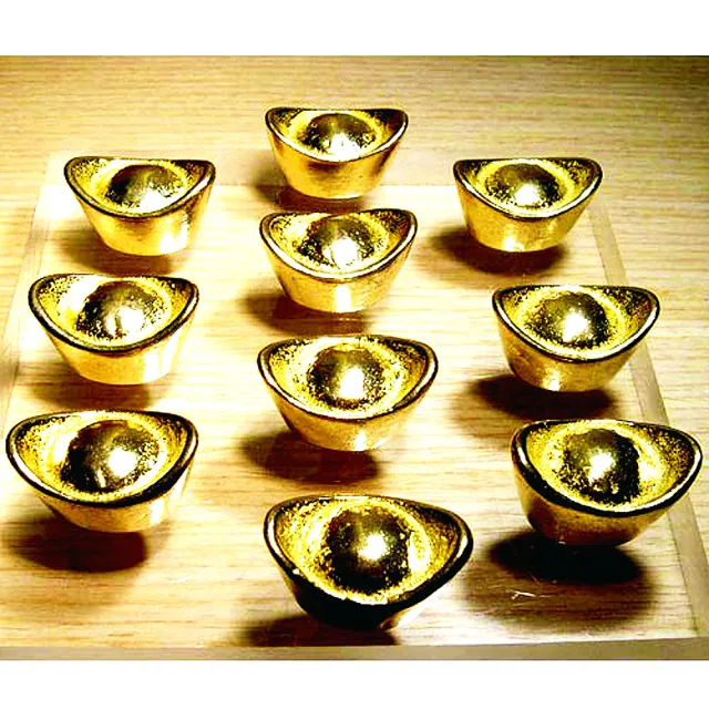【開運陶源】實心正銅金元寶 10入(一包)