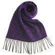 【GINZA U】時尚經典豹紋系列羊毛圍巾(深紫)