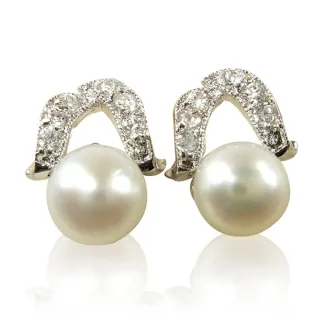 【小樂珠寶】天然珍珠耳環耳貼式高雅風耳針款(好老公疼老婆太太必買款)