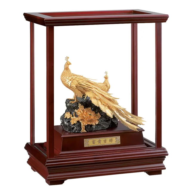 【開運陶源】純金 立體金箔櫥窗禮品(富貴吉祥/鳳凰牡丹)
