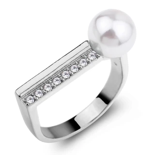 【GIUMKA】戒指．防小人尾戒．單顆珍珠D型．銀色(送禮)