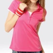 【SAMLIX 山力士】女款 MIT 台灣製  假兩件式 吸濕排汗 涼感紗  羅紋領 短袖  POLO衫#SP210(紫色.桃紅)