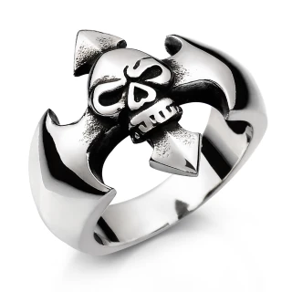 【GIUMKA個性潮男】情人節禮物．戒指．暗黑骷髏頭．骷髏(銀色)