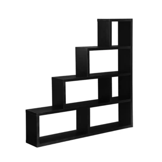 【FUN生活】DIY L型多層展示櫃/書櫃/收納櫃/隔間櫃(黑色)