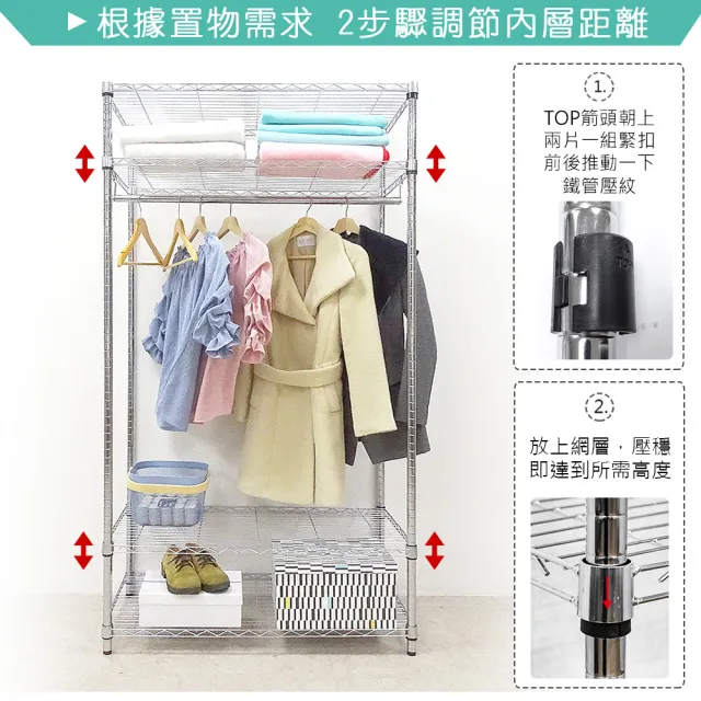 【yo-life】100%台灣製 四層鐵力士衣櫥組-贈防塵套(8色布套任選91x46x180cm)