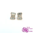 【約克精品】獨家設計施華洛晶鑽包18K玫瑰金針式耳環(SGS認證)