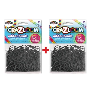 【美國Cra-Z-Art】Cra-Z-Loom彩紅圈圈編織 橡皮筋補充包 寶石黑x2包(共600條)