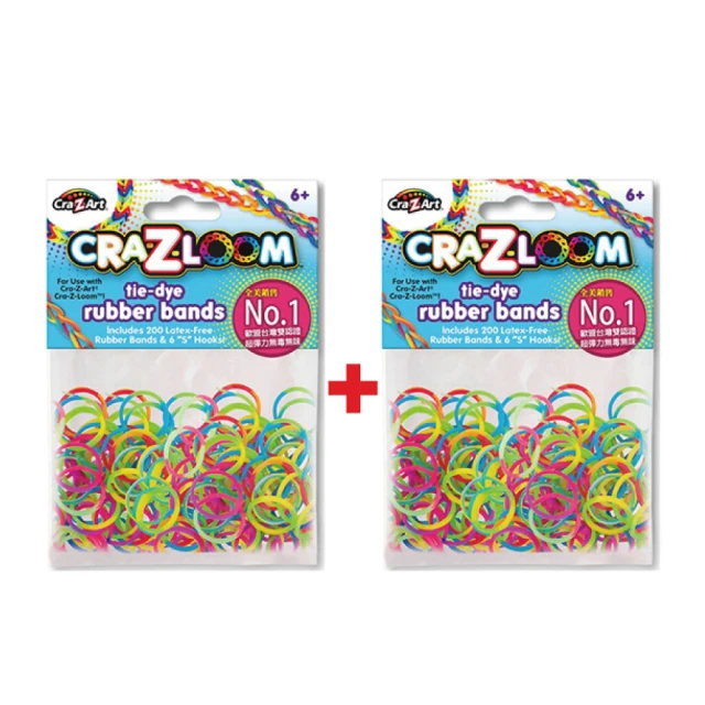 【美國Cra-Z-Art】Cra-Z-Loom彩紅圈圈編織 橡皮筋補充包 彩色x2包(共400條)