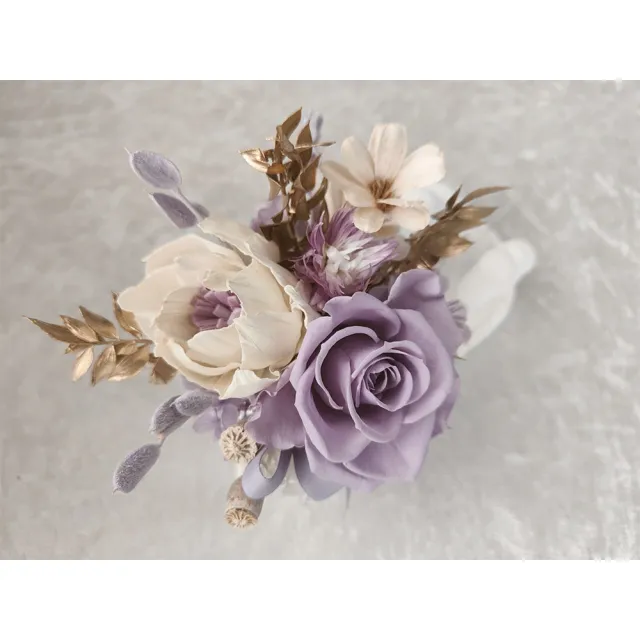【OSTARA FLORIST 奧斯塔拉花藝】雲朵香氛石膏名片座(永生玫瑰花、永生配材、名片座)