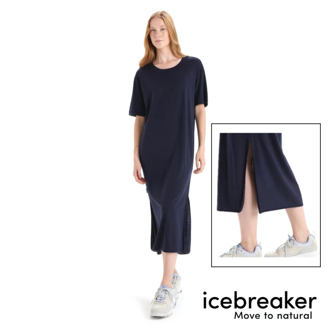 Icebreaker 女 Granary 圓領短袖長版洋裝-JN150(女裝/休閒服/洋裝/美麗諾羊毛)