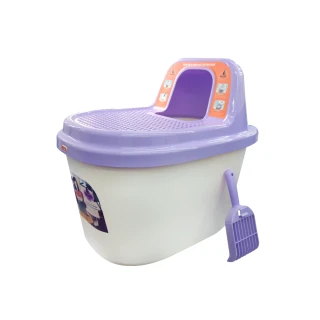 【Dr. Lee】蹲式型馬桶貓砂盆- 紫色《不沾砂》DL-604(H002C22)