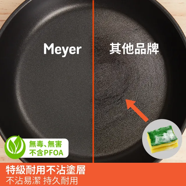 【MEYER 美亞】酷樂系列易潔內外不沾鍋萬用深炒鍋24cm(IH/電磁爐適用)