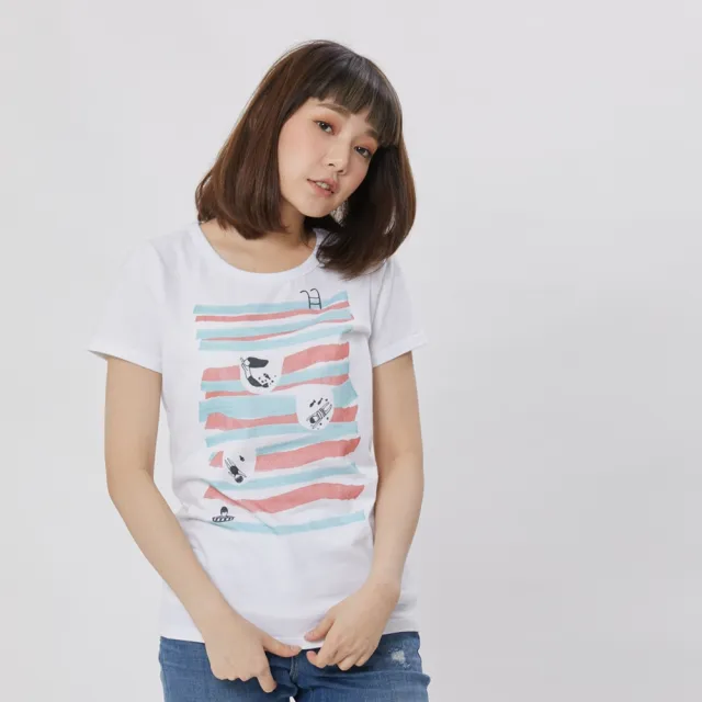 【so that’s me 好我】夏日游泳池圓領短袖蜜桃棉女Tee(純白)