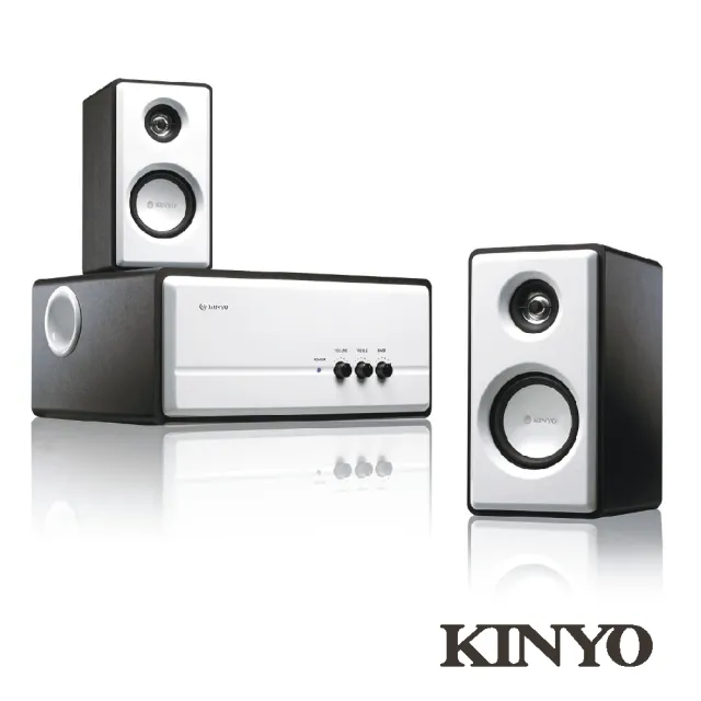 【KINYO】北歐風2.1聲道全木質擴大喇叭/木質音箱(KY670)