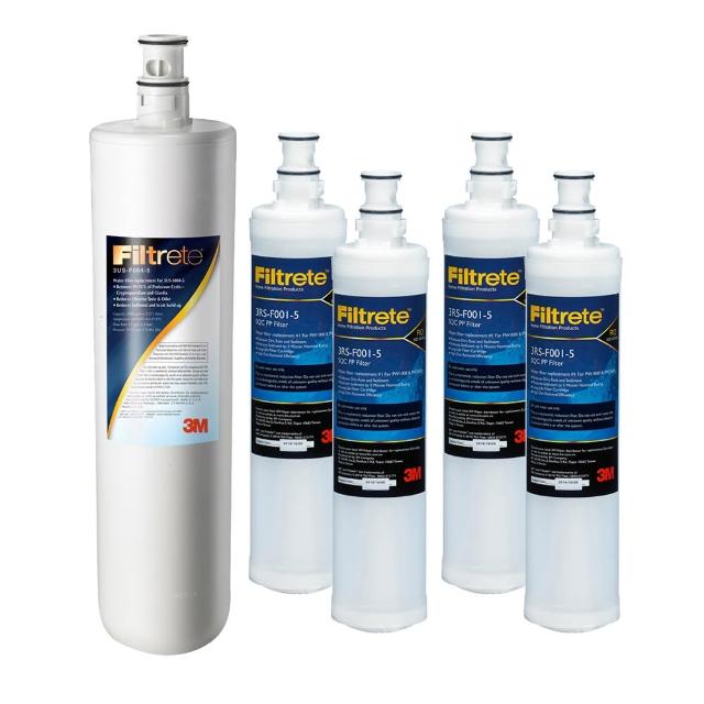 【3M】S004淨水器濾心+PP濾心4入超值5件組(3US-F004 -5 *1+3RS-F001-5 *4)