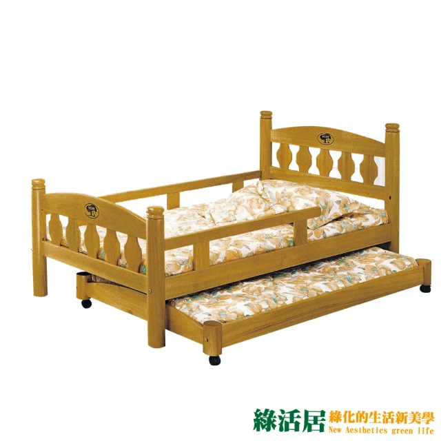 【綠活居】妮卡  時尚3.5尺單人子母床台組合(不含床墊)