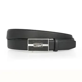 【Crocodile】魚皮件 自動扣皮帶 真皮皮帶 男生皮帶 32mm-0101-42006-01-黑色(紳士自動皮帶 送禮