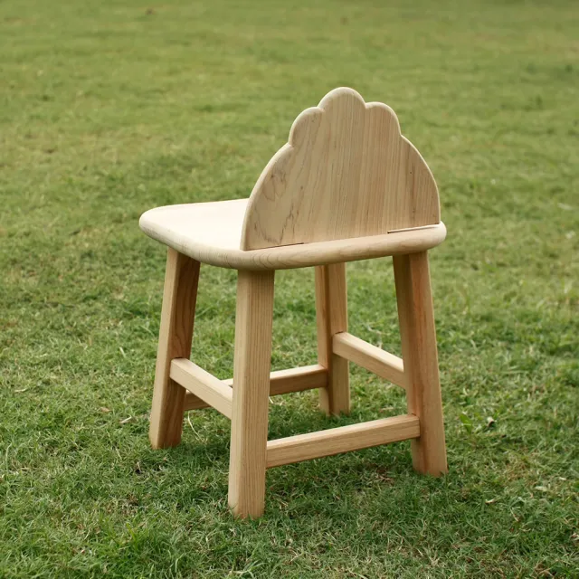 【MU LIFE 荒木雕塑藝品】可愛動物無垢檜木兒童椅(小雞)