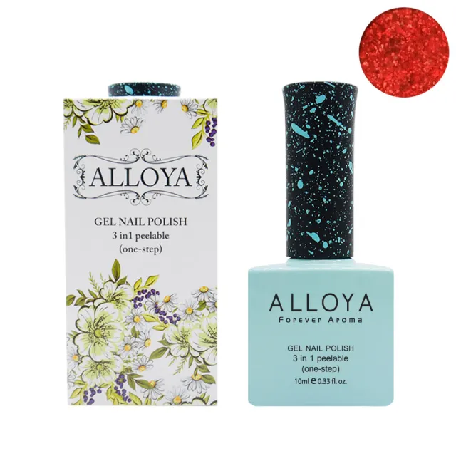 【英國ALLOYA愛若雅】一步光撩指甲油膠(V068超級閃亮紅女孩)