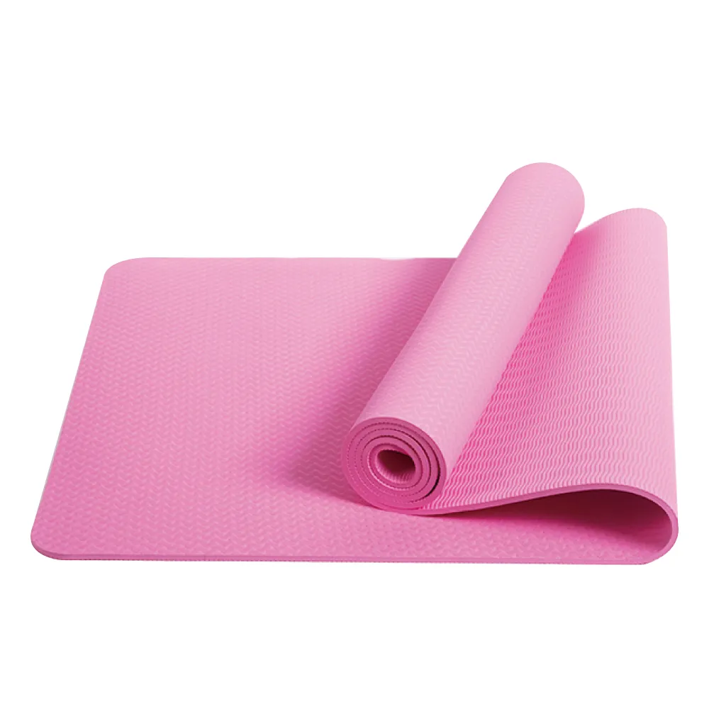 【生活良品】頂級TPE加厚彈性防滑環保瑜珈墊-粉紅色(超划算!送網包背袋+捆繩!)