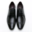 【GEORGE 喬治皮鞋】商務系列 綁帶經典素面紳士皮鞋-黑615010BW-10