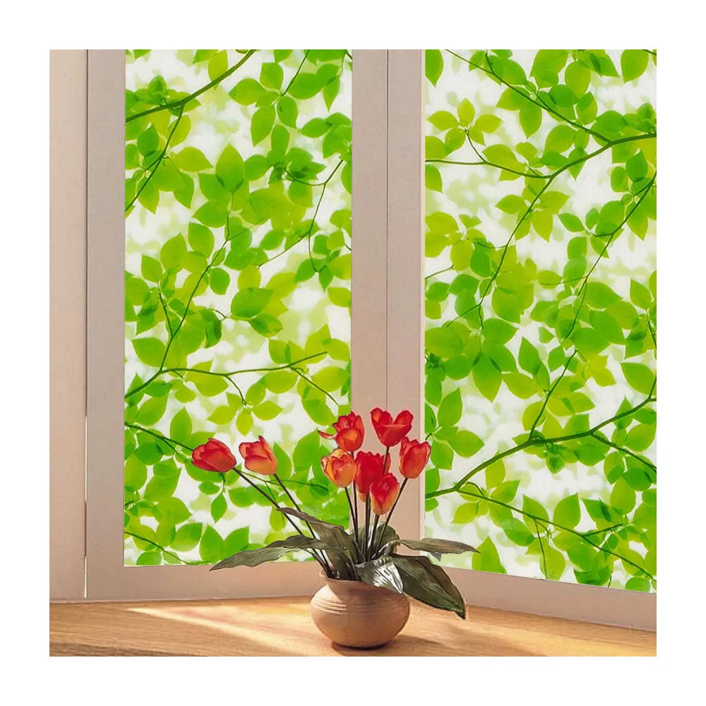 【meiwa】日本製造抗UV節能靜電窗貼(綠葉盈窗 92x1500公分)