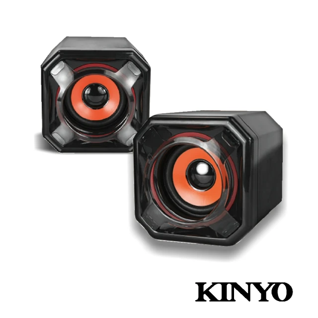 【KINYO】USB立體聲雙振膜喇叭/立體音箱(電腦喇叭/兩件式音箱US215)