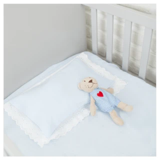 【MARURU】日本製嬰兒床單 嬰兒藍 70x130(日本製嬰兒寶寶baby床單/適用70x130嬰兒床墊)