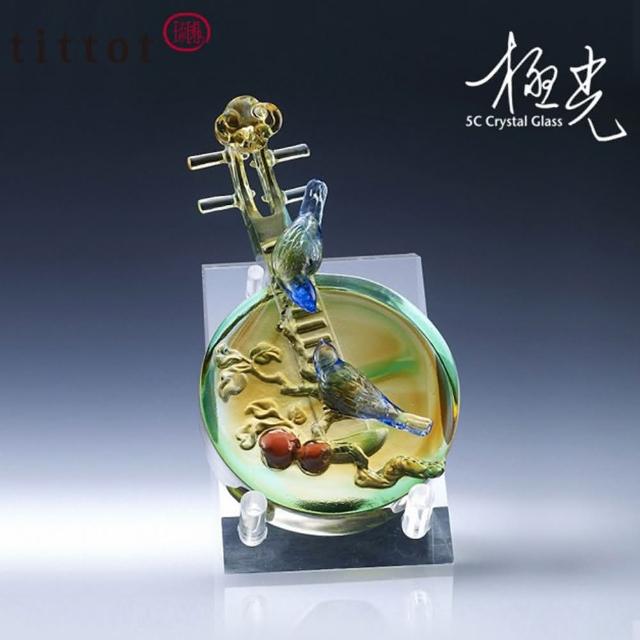 【tittot 琉園】彈琴說愛(送禮/琉璃/禮物/玻璃/水晶/藝術品/擺飾/禮贈/企業/)