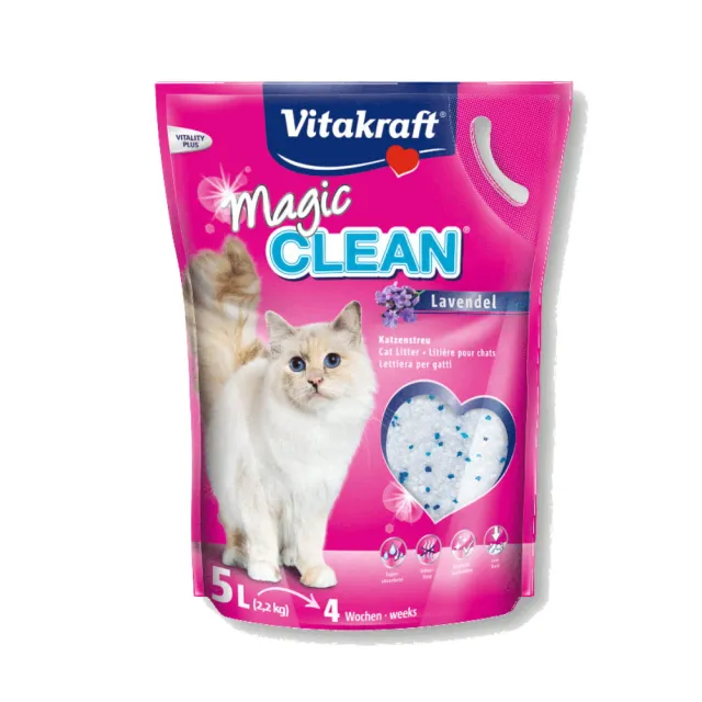 【德國Vitakraft】VITA Magic clean神奇抗菌水晶貓砂 5L/2.2kg*6入組(貓砂)