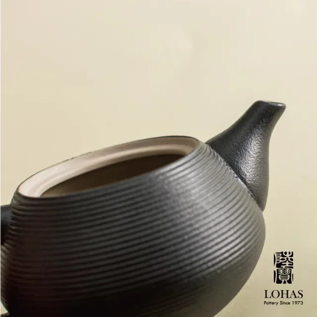 【陸寶Lohas Pottery】旋轉壺功夫茶組九件式 黑/白(一壺一海六杯+活水球)