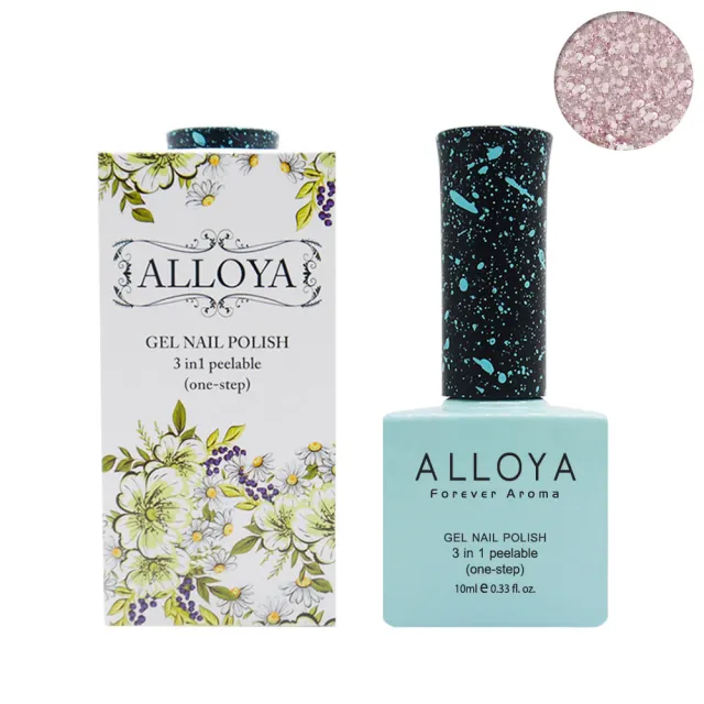 【英國ALLOYA愛若雅】一步光撩指甲油膠(V031 無敵閃亮粉(不規則形))