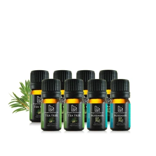 【Bonnie House 植享家】雙有機認證精油超值組(茶樹精油5ml*5+迷迭香精油5ml*3)