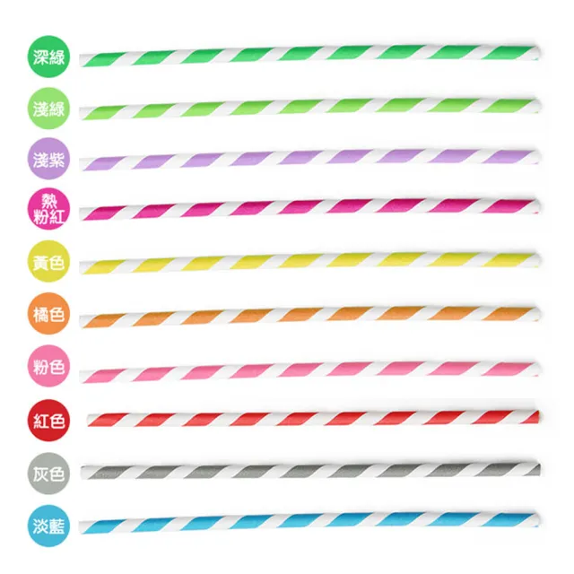 【FUJI-GRACE 日本富士雅麗】一次性可分解彩色環保紙吸管_8包(共200支入)