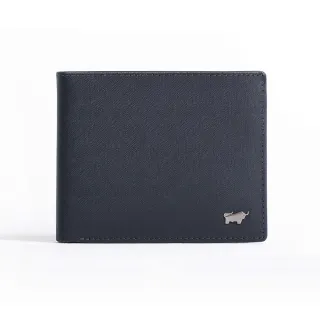 【BRAUN BUFFEL 德國小金牛】台灣總代理 HOMME-M 4卡零錢袋皮夾-深藍(BF306-315-MAR)