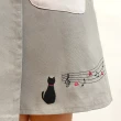 【BonBon naturel】帆布刺繡小貓短圍裙 工作裙(多種顏色可挑選)