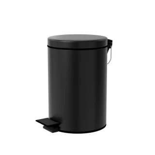 【TRENY】加厚 緩降 不鏽鋼垃圾桶 8L - 霧黑