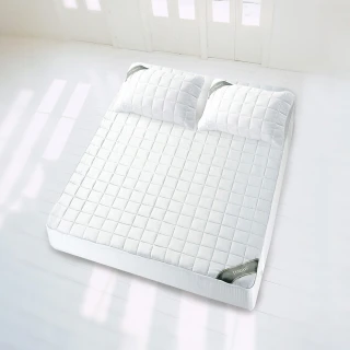 【TENDAYS】備長炭床包型保潔墊枕套床包組合(加大單人兩件組-3.5尺+枕套X1)