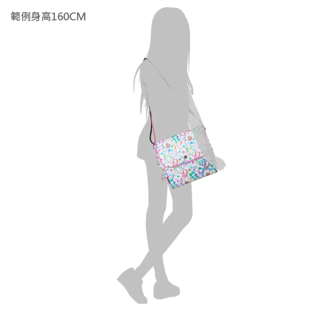 【TOKIDOKI】雙11 經典透明藍LOGO日系暈染風格尼龍釦式斜背包(桃紅)