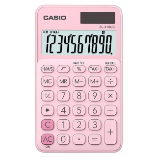【CASIO 卡西歐】10位元甜美馬卡龍口袋型計算機-草莓粉(SL-310UC-PK)